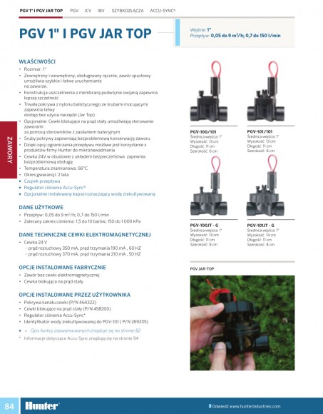 Elektrozawór HUNTER PGV-100 GW 1\ - schemat